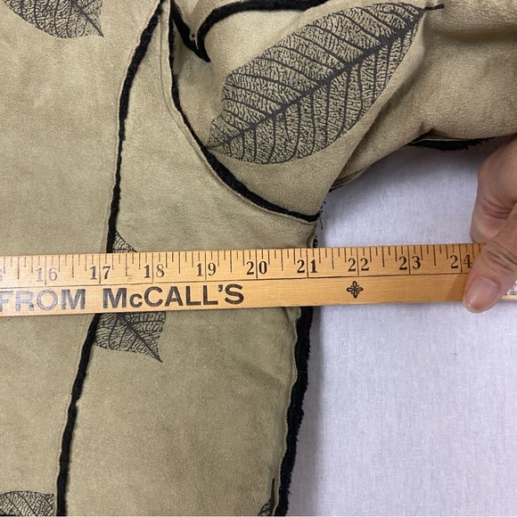 Robert Kitchen Leaf Suede Fleece lined Heavy Womens Coat Sz S - Picture 7 of 8